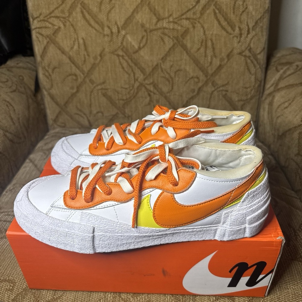 Nike Blazer Low x Sacai Magma‎ Orange DD1877-100 Size 10 Very Nice W/Box!